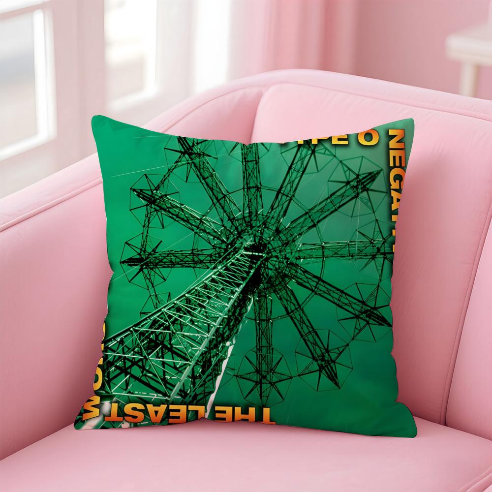 TType O NegativeS Band Cushion Cover Pillow Case Soft Friendly Fabric  Concealed Zipper