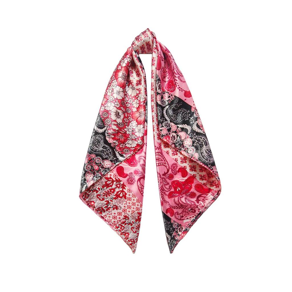 European & American Retro Cashew Flower Silk Scarf - 90cm Versatile Headscarf for Women