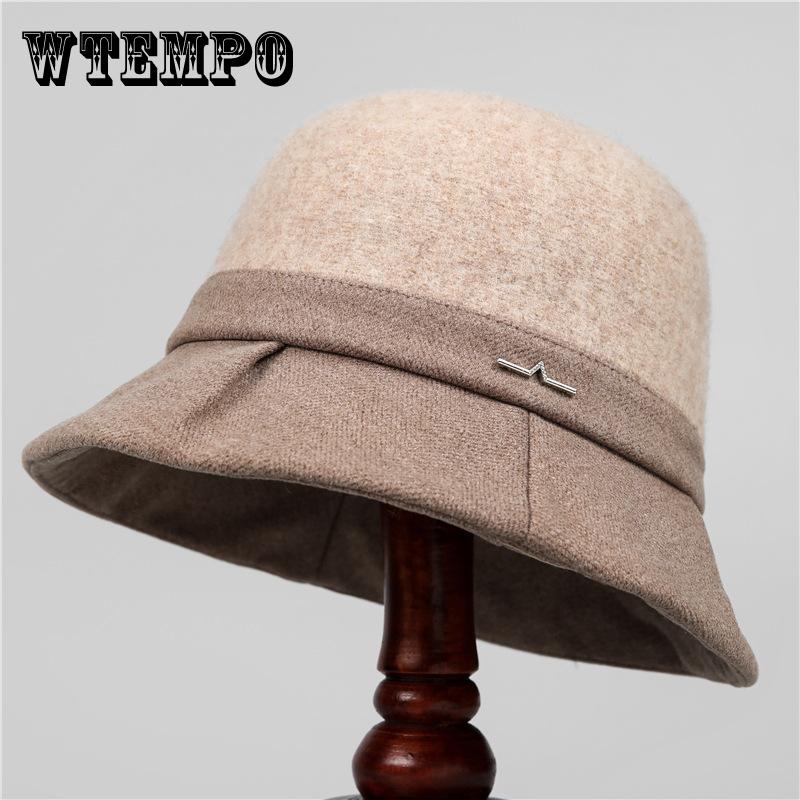 Wool Hat Women's Autumn and Winter French Retro Small Fragrant Basin Hat Winter Warm Bucket Hat
