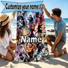 Custom Name Personalized Jujutsu Kaisen Print Beach Towel, for Trip Camping Beach Party Home Decor, Birthday Gift for Family & Friends