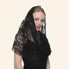 Embroider Lace Scarf Church Shawl Women Solid Color Wedding Temperament Veil Scarf 53*55Cm