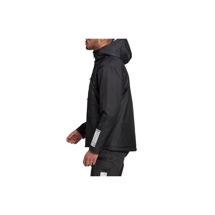 Adidas Solid Color Hooded Puffer Jacket Men's Black GL7401