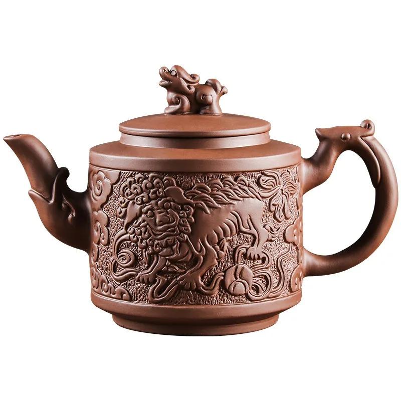 Håndlaget Kylin Dragon Pot, Kung Fu tesett, lilla sandfilter
