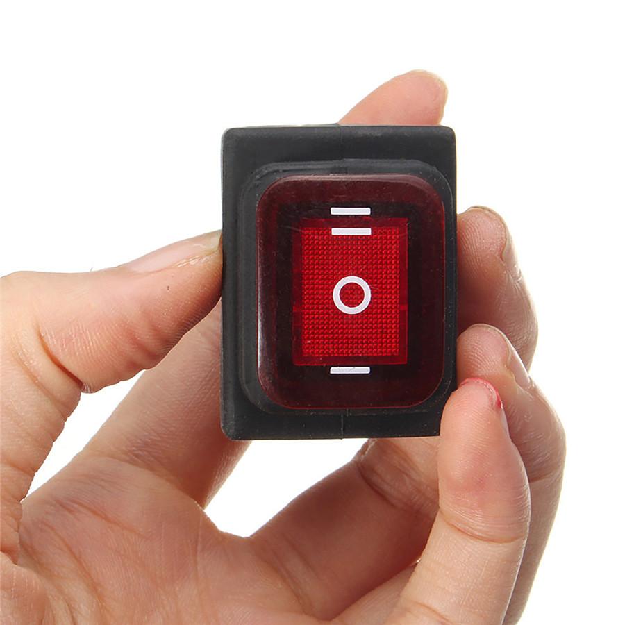 4pcs 3 Position On-Off-On 6Pin DC 12V Waterproof Car Boat LED  Durable Rocker Power Switch With Backlight