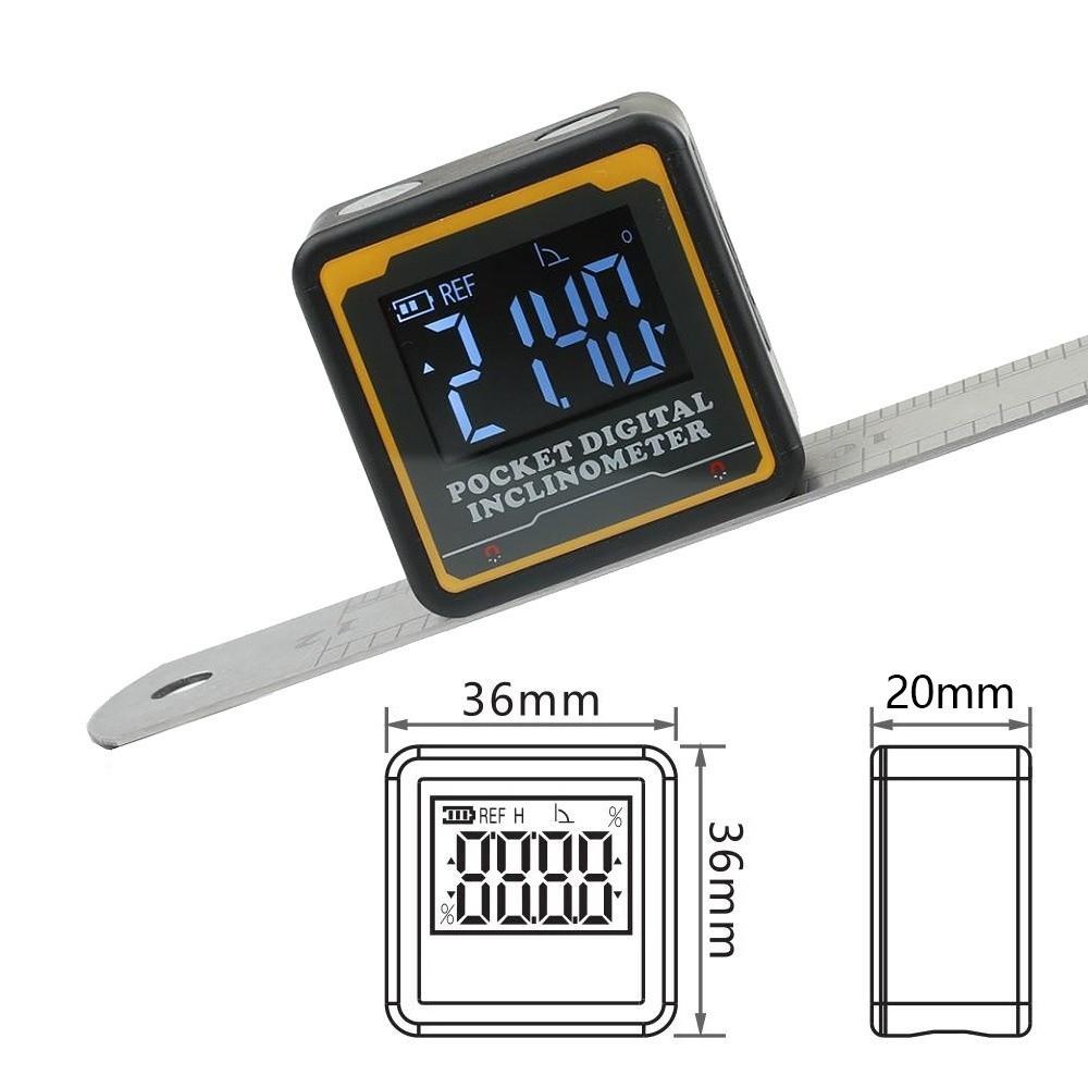 

Type-c Digital Inclinometer Backlight Display Angle Finder Gauge Magnetic Protractor Car Repair Style B