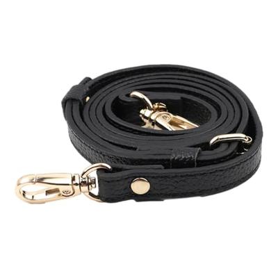 ENN LLC Genuine Leather Shoulder Bag Strap, Adjustable, Cowhide Leather, 1.2cm Wide, 100cm-125cm Long (Black)