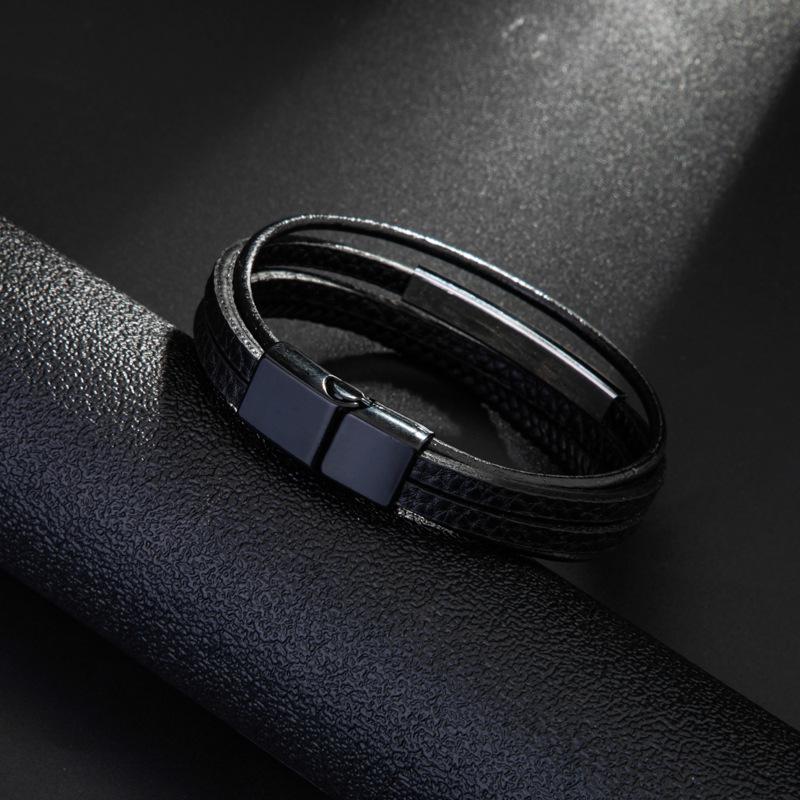 

Новый европейский и американский простой золотой кожаный браслет ручной работы Модные трендовые аксессуары