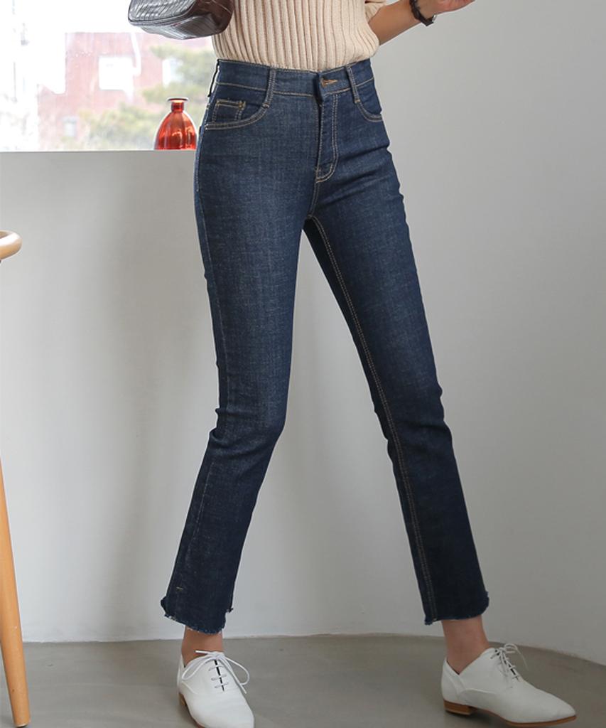 Ppaeppae Stretchy Spandex Inner Waist Bootcut Denim Pants