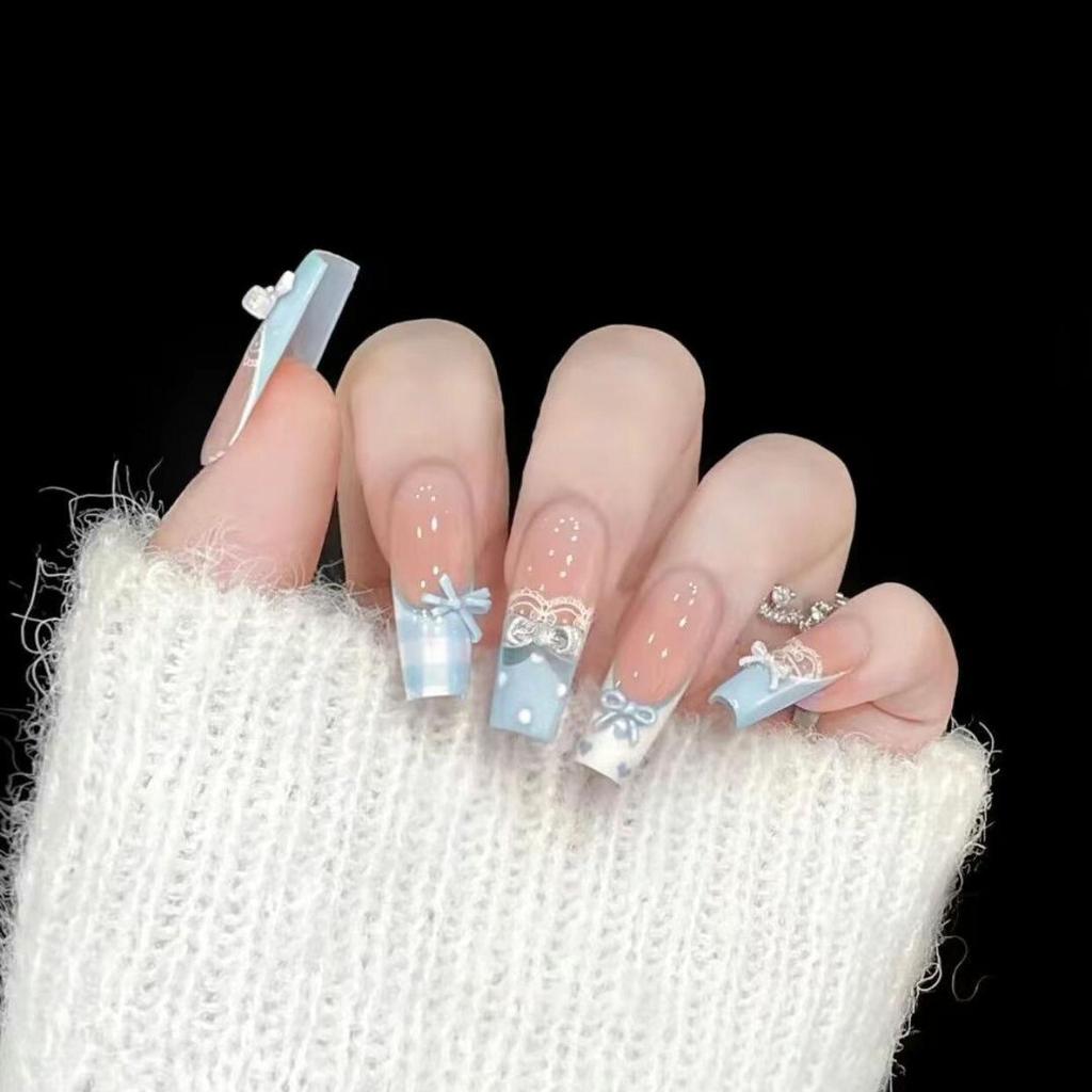 2026 Designer Wearable Nails: Butterfly Fairy Fingertips, Dreamy Starry Sky, High-End Light Luxury Handmade Tips.