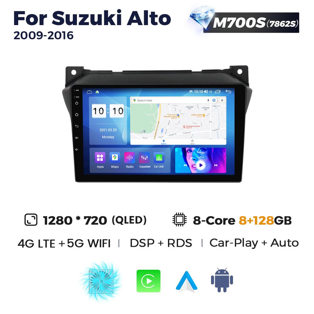 Navifly Android Auto Car Radio Stereo For Suzuki Alto 2009 2010-2016 Multimedia Video Player GPS DSP RDS Wifi BT CarPlay Monitor