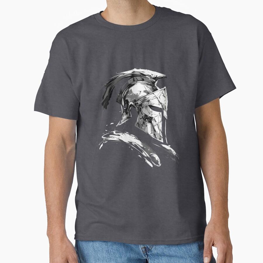 Spartan warrior helmet ancient greece this is sparta T Shirt for men Large size Adult tops S-6XL