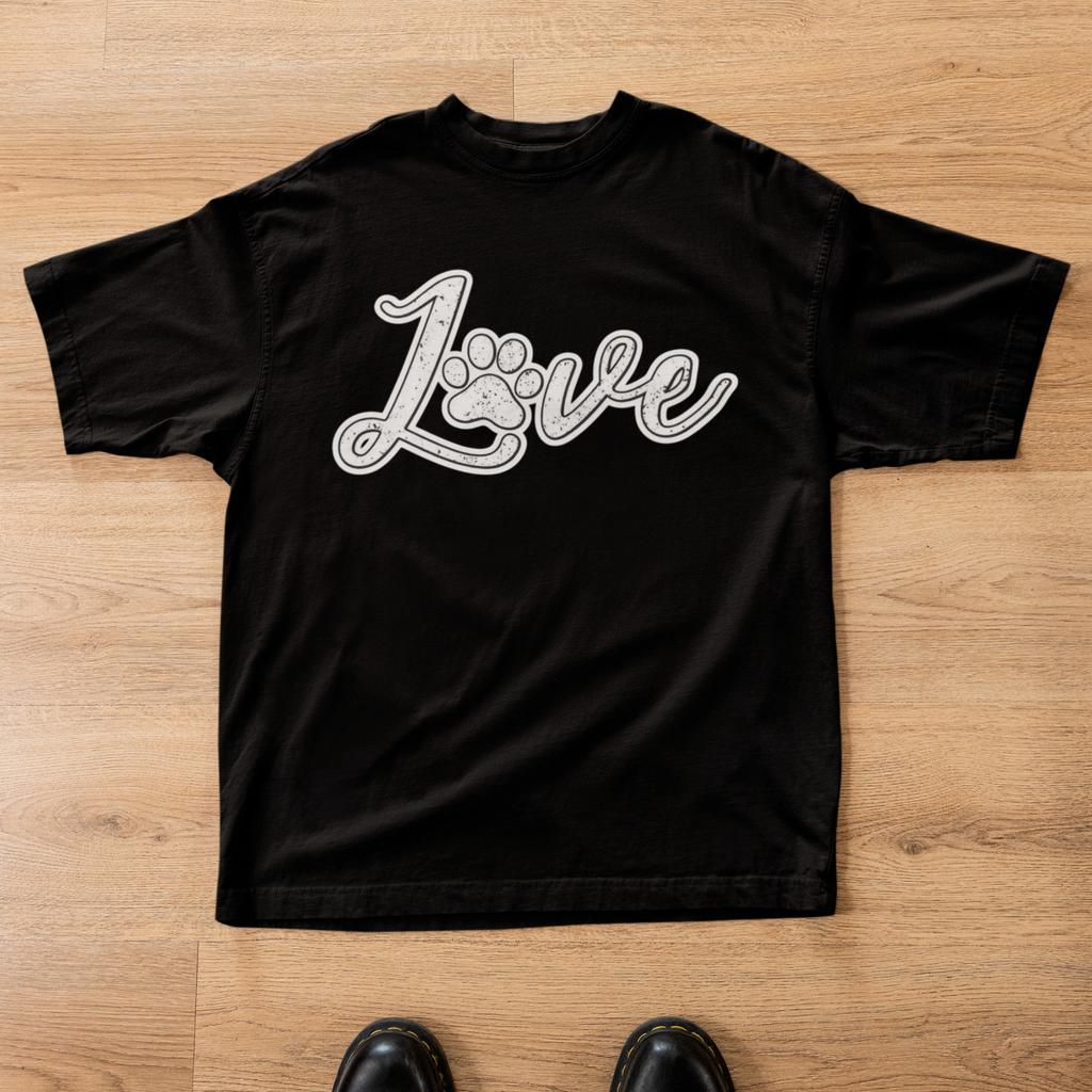 Women's Funny Dog Lover T-Shirt Love Paw Print Sarcastic Graphic Tee