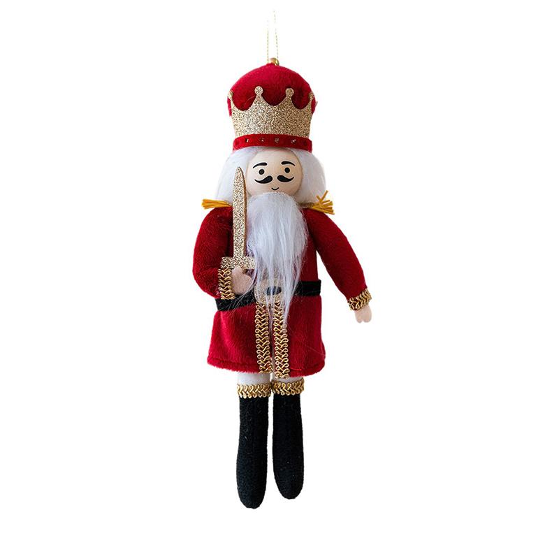 Nutcracker Hanging Ornament: Christmas Soldier Figure Stuffed King Fabric Nutcrackers Dolls Xmas Holiday Tree Decor For Holiday