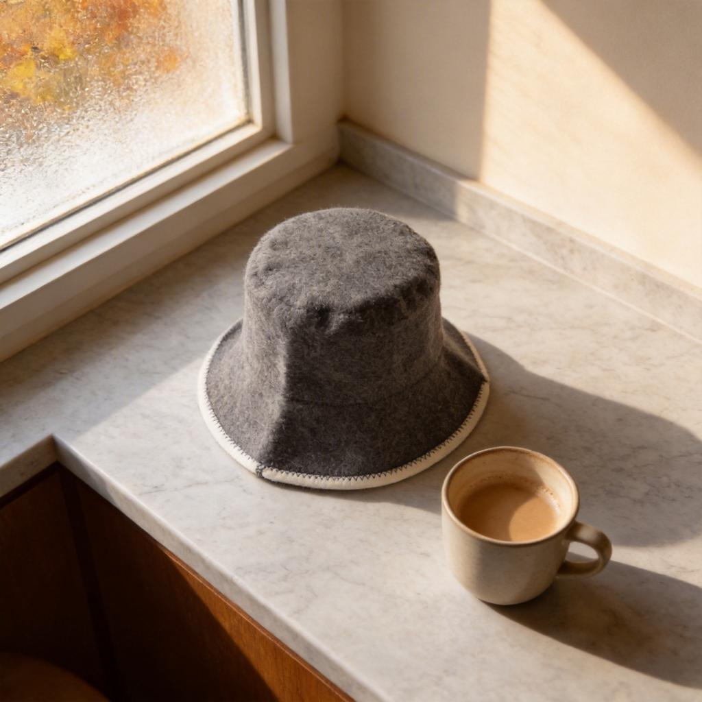 Felt Sauna Hat Wool Sauna Hat Thickened Wool Felt Absorbent