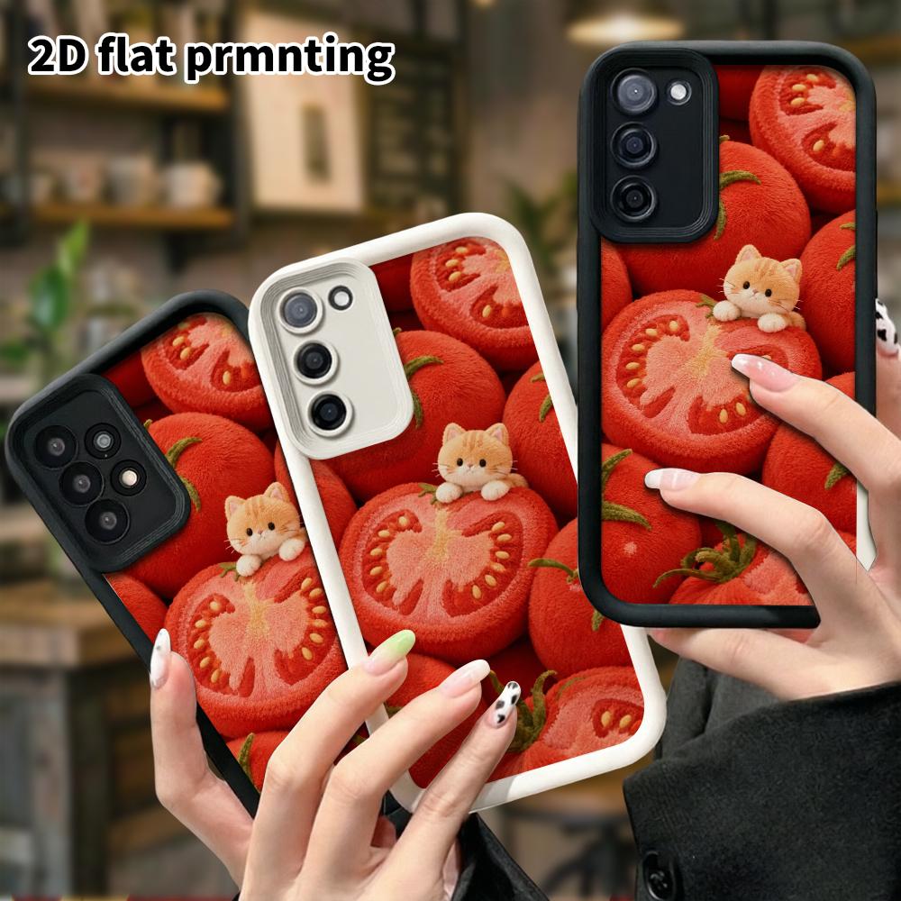 Phone Case: 2D flat, suitable for Samsung Galaxy A34 A35 M05 M06 S20 S22 S21 FE Plus 5G protective case, Tomato Farm, perfect Christmas and Halloween 