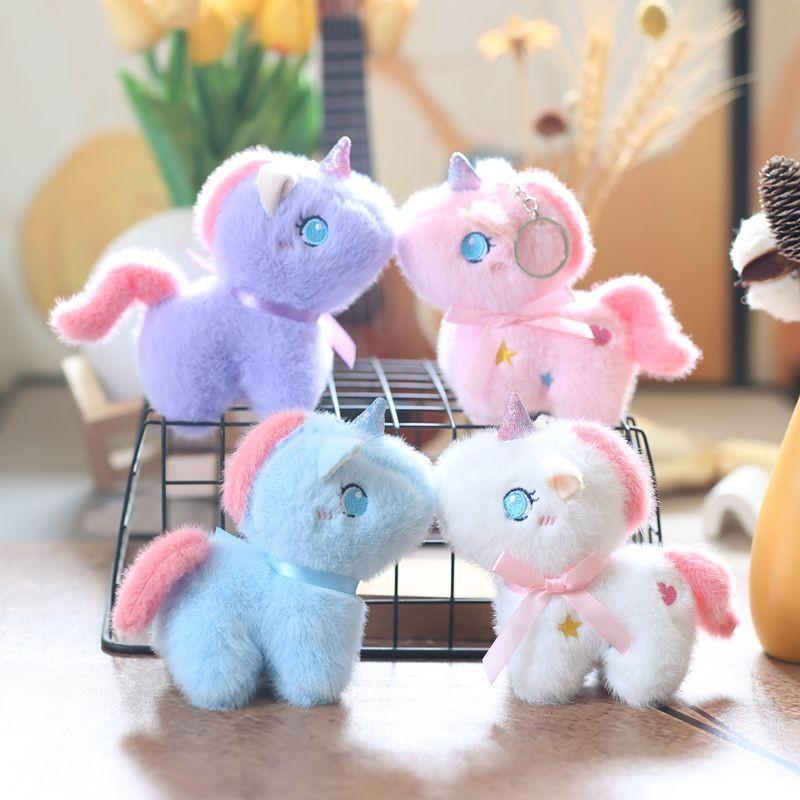 Cute Pony Unicorn Keychain Plush Doll Backpack Pendant Pp Stuffed Cotton