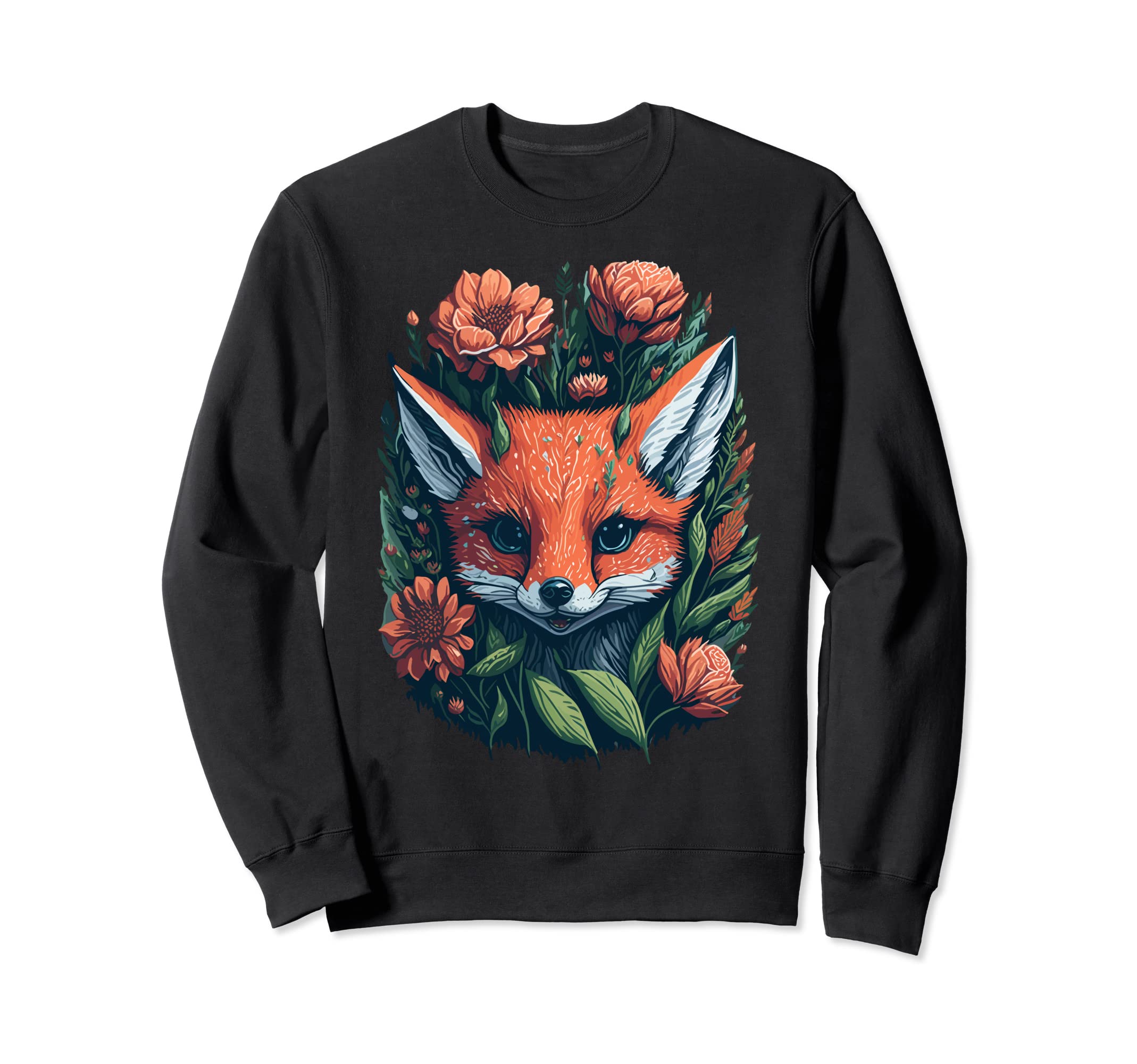 

Floral Vixen: Glamorous Cottagecore Graphic Bloomfox - Fox Sweatshirt