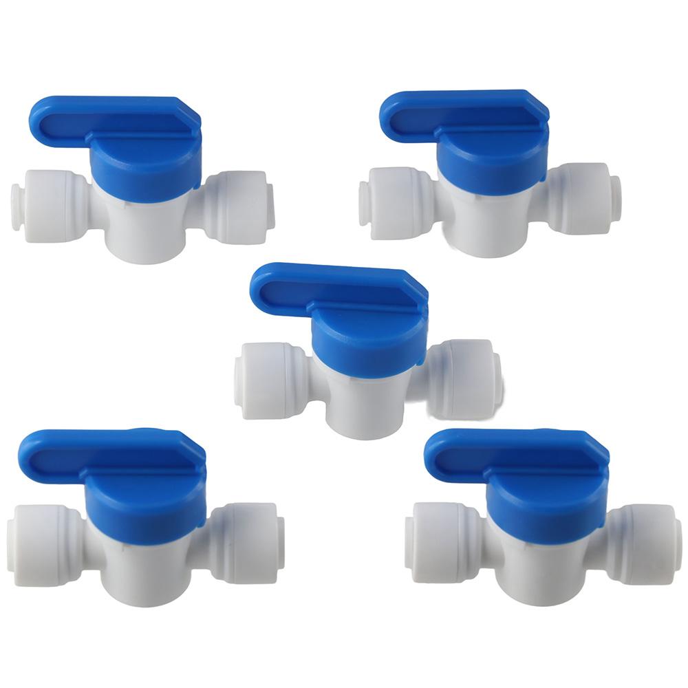 10pcs 1/4 Inch OD Inline Shut Off Ball Valve Plastic Quick Connect Fittings Hose Pipe Tubing  Pipe
