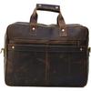 Mens Messenger Bag 16 Inch Vintage Genuine Leather Briefcase Large Computer Laptop Shoulder Bag Brown