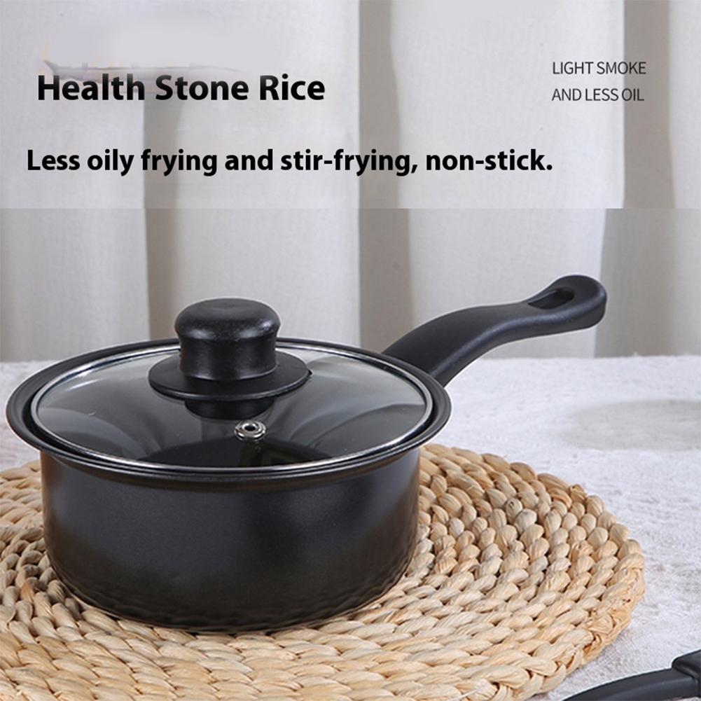 12Pcs Non Stick Cookware Set Milk Pot Maifan Stone Frying Pan with Lid Cooking Pot Set Stackable Pot Set for All Hob