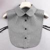 Women's Trendy Houndstooth Peter Pan Fake Collar Shirt