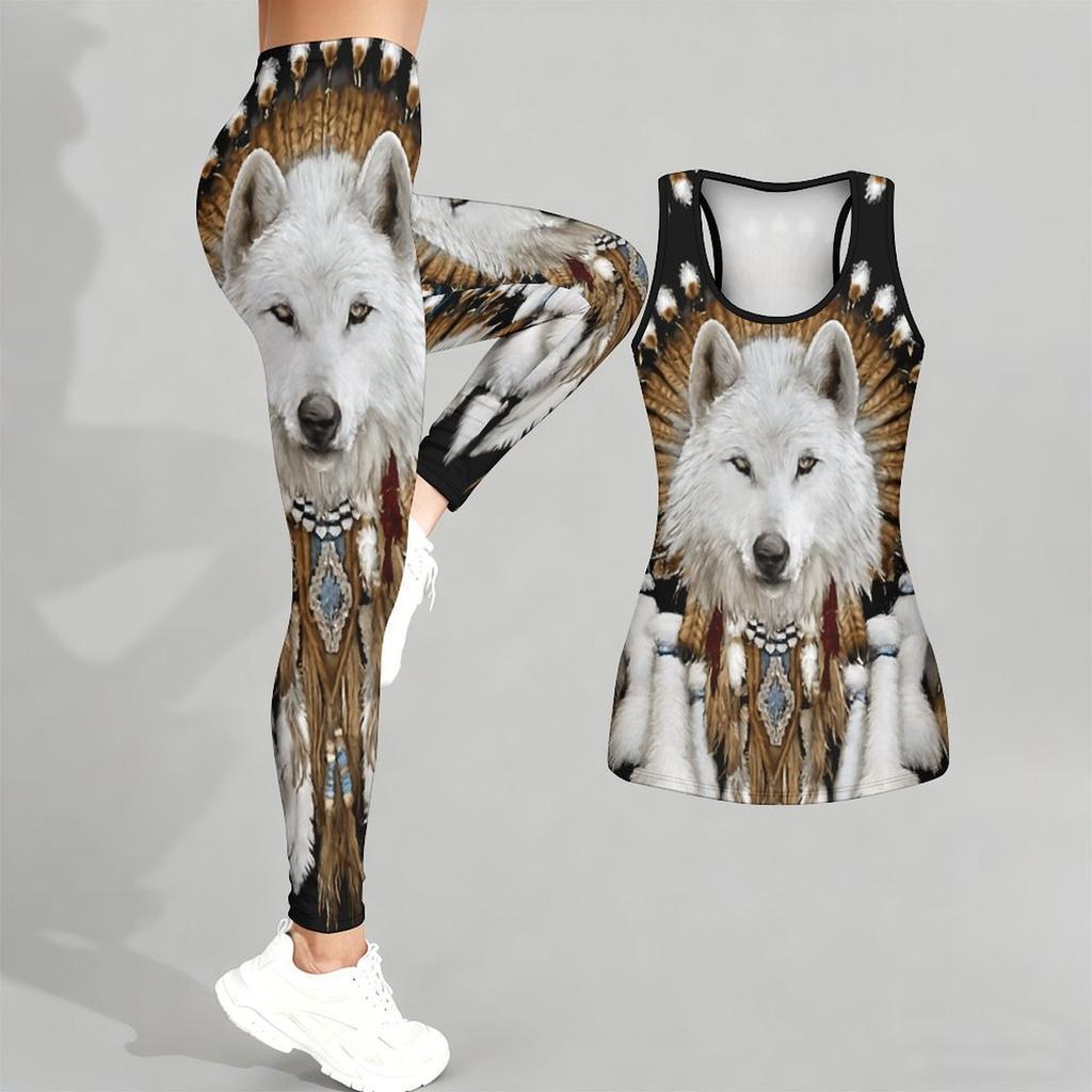 Unity of Animals Pattern Print Yoga Outfit for Women Fashion Workout Leggings Fitness Sports Casual Yoga Set Sports Suit