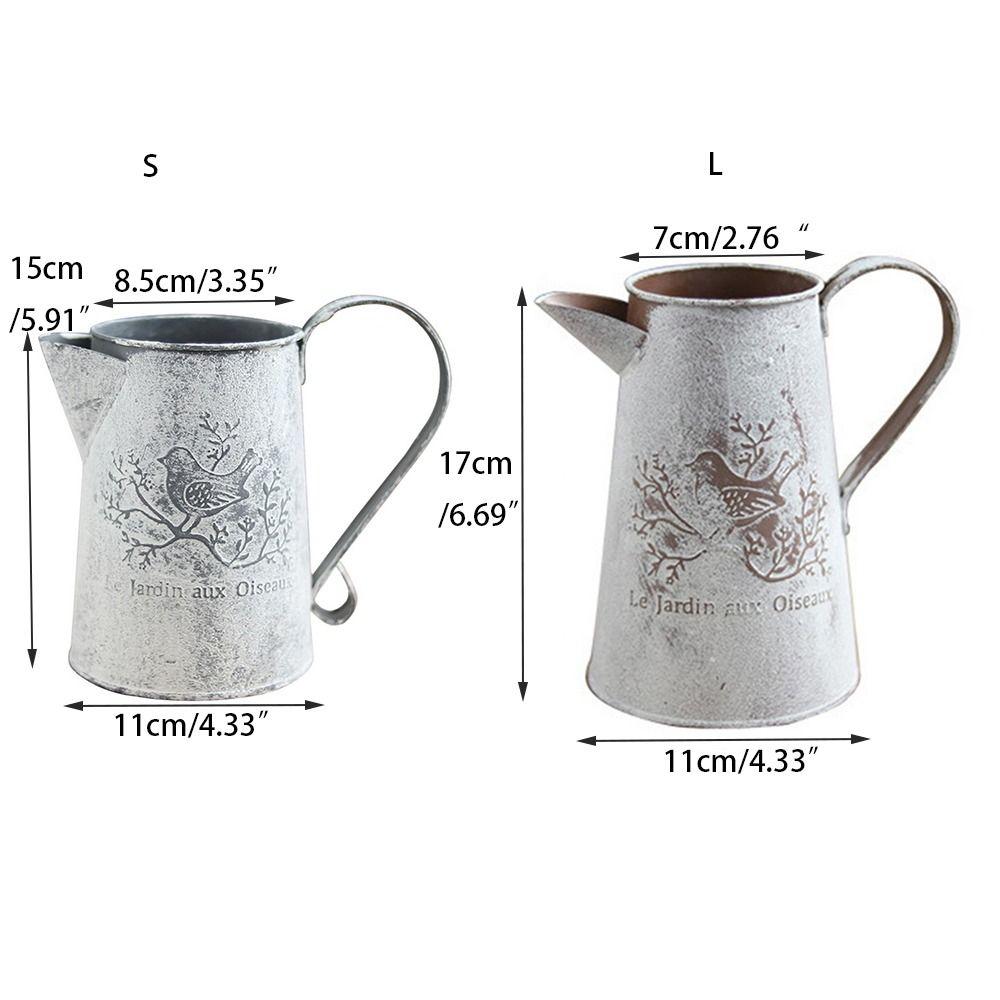 Empty Dried Flower Vase Birds Iron Container Container Iron Art Bucket  Home