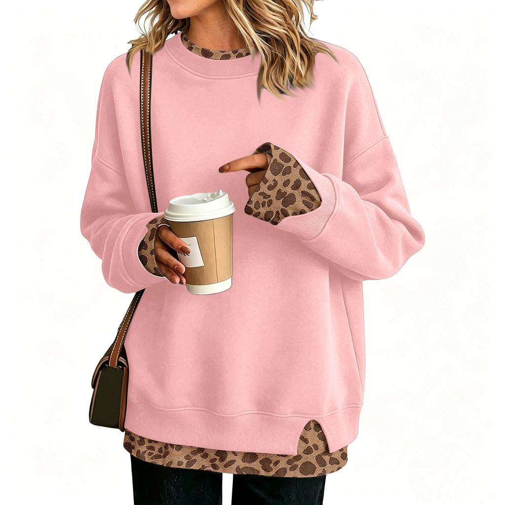 Damen Casual Pullover mit Aufdruck und Design, Langarm, Lockerer Schnitt