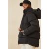Women's Black Hooded Oversize Puffer Coat Rv00001