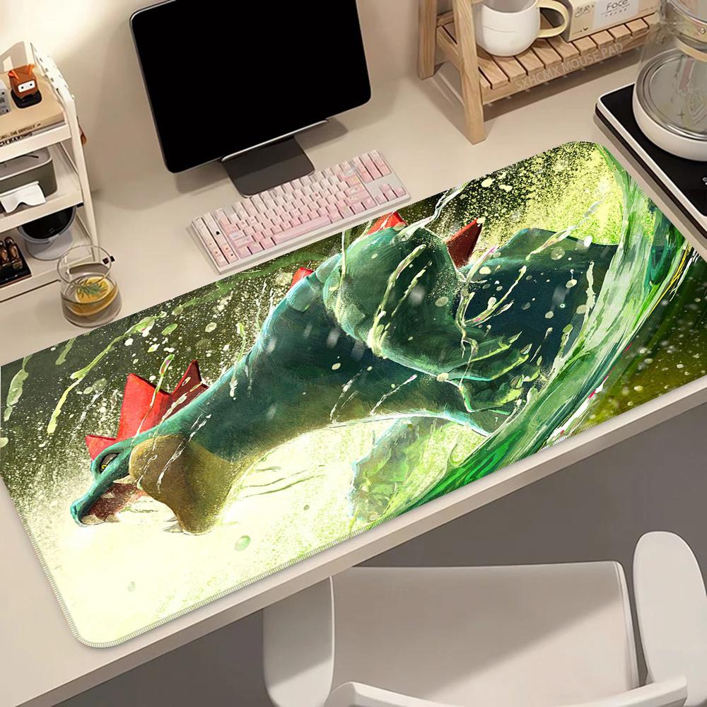 Anime Mouse Pad 900x400 Gaming Accessories Carpet Gamer Keyboard Desk Mat P-pokemon Feraligatr Non-Slip Laptop Notebook Mousepad