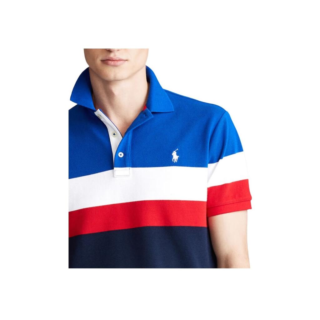 Polo Ralph Lauren Color Blocked Κεντημένο Λογότυπο Pony Μπλουζάκι Πόλο με Κοντό Μανίκι Ανδρικά Τοπ Πολύχρωμο 710780947-001