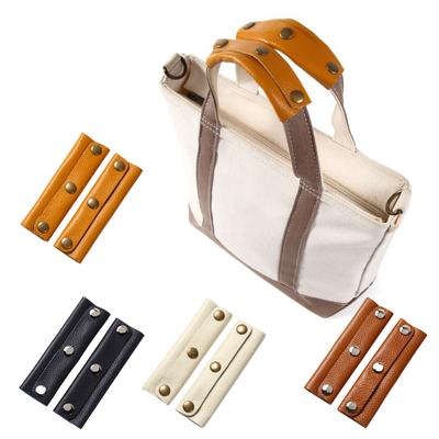 2 Pieces Leather Handle Wraps for Handbags Bucket Bags Luggage Grips with Buckle Universal Bag Handle Cover Sleeve