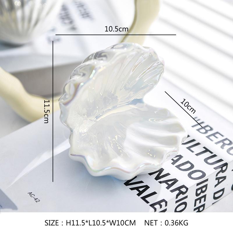Creative Shell Storage Jewelry Box Ceramic Crafts Dressing Table Necklace Earrings Display Tray Home Entrance Key Storage Tray