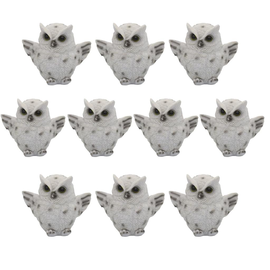 Castle Enterprises Small White Owl with Feathers, 8cm Long, Set of 10, "No Hardship" - God of Learning in Europe, For Commercial Use