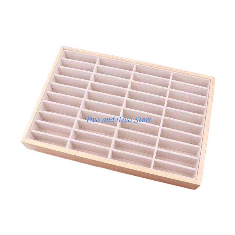 HX6F Multipurpose Lined Jewelry Organizers Tray Texture for Earrings Bracelets and Small Accessories Storage Display