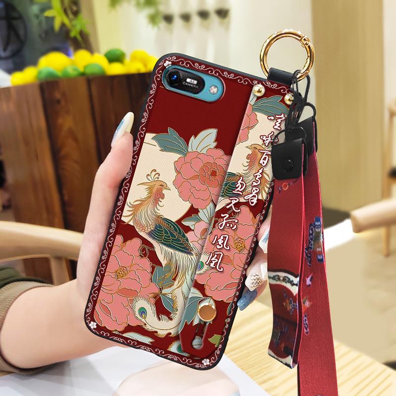 Elderly lady Kickstand Phone Case For Itel A25/A35/A25 Pro Lanyard Anti-knock Silicone Fashion Anti-dust Wristband Ring