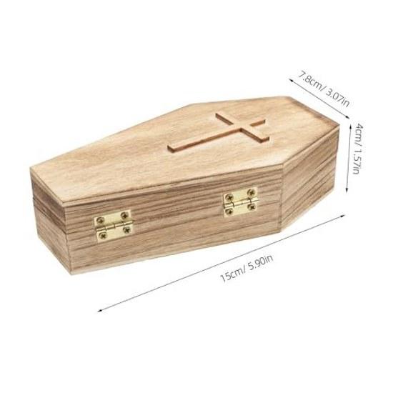 No-brand Coffin-shaped Jewelry Display Box Portable Wooden Accessory Case Lightweight Easy Carry Suitable Bracelet Storage Gifts Party Decorations