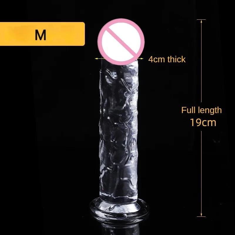 Suur kristallželee realistlik läbipaistev dildo imemiskapp, tohutu läbipaistev peenis, anaaltoode, seksmänguasjad naisele, täiskasvanud lesbi