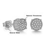 Men's Full Rhinestone Hip Hop Round Stud Earrings Micro Paved Zircon Shiny Earrings Fashion Jewelry Accessories