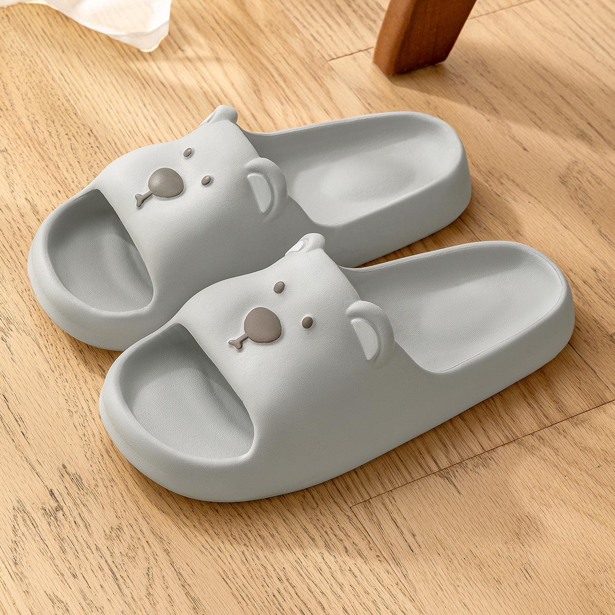 

EVA Cartoon Non-Slip Slippers for Parents and Kids - Cute Indoor Bathing Footwear for Men and Women, Perfect for Summer Size 30-31 (fits foot length 21cm) серый