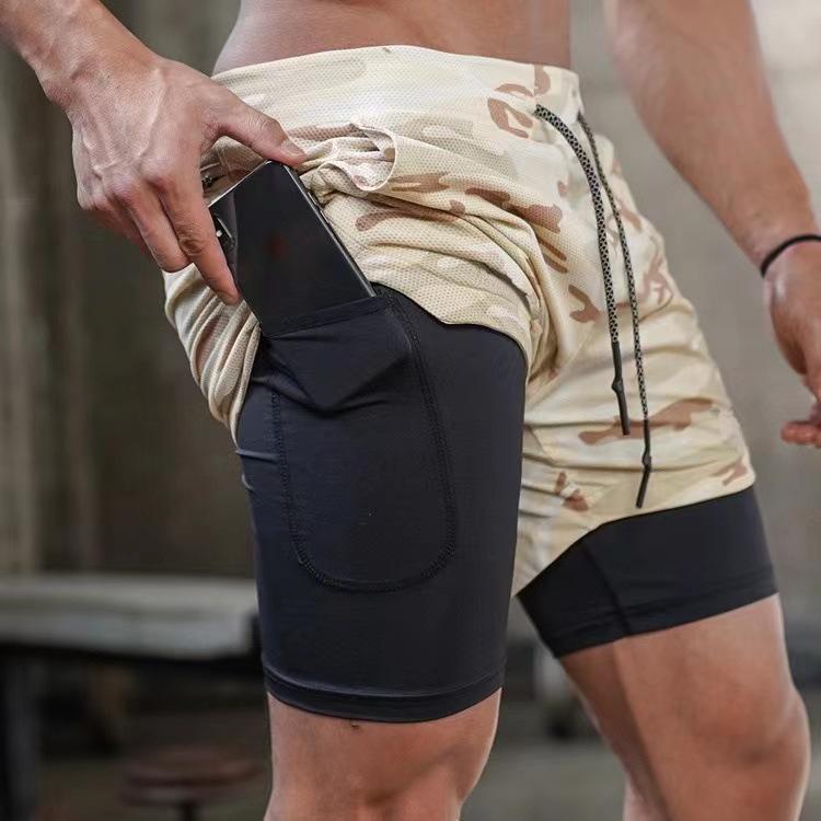 Men's Trendy Quick-Drying Breathable Sports Shorts - Double Layer Fitness Summer Wear