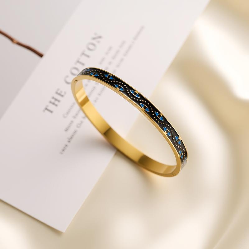 Винтажный эмалированный браслет с узором «Сглаз» Изысканные женские украшения Аксессуары Подарки