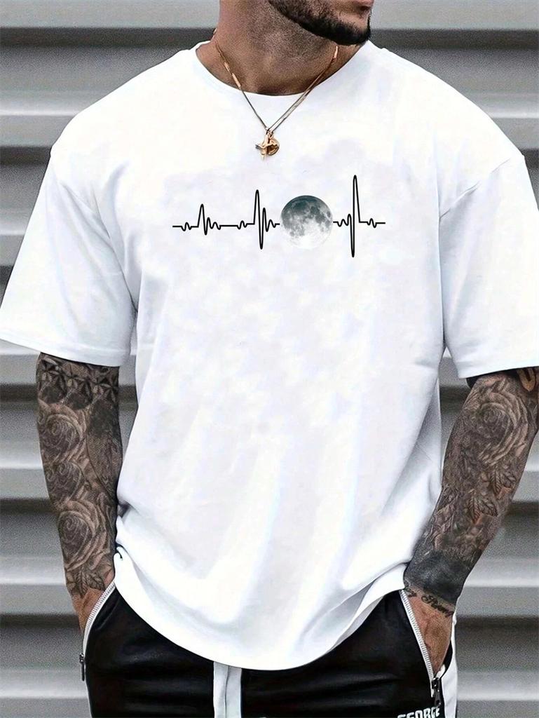 Mens Simple Print Tshirt Fashionable for Summer Street Style Highquality Pure Cotton Y2K Casual Sports Shortsleeved Shirt