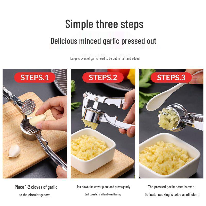 Stainless Steel Multi-Functional Manual Garlic Press & Masher