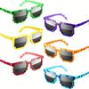 8 Pairs of Pixel Glasses Plastic Miner Themed Party Gift Pixel Design Glasses Suitable for Gaming Parties and Birthdays
