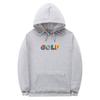 Solid color fleece hooded sweater letter print men's and women's loose sports and leisure