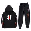 Mens Winter Warm Hooded Sweatshirt Pants Set Anime Inspired Casual Tracksuit Cotton Blend Thick Fleece Lined