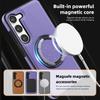 Für Samsung Galaxy S23 Hülle mit Ringständer Kompatibel mit MagSafe PU Leder Rückseite