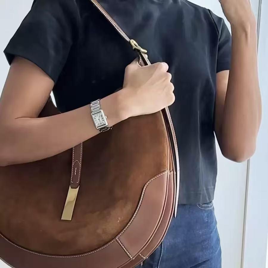 2025 High-End Soft Dumpling Shoulder Bag - Large Capacity Semicircular Tote Bag