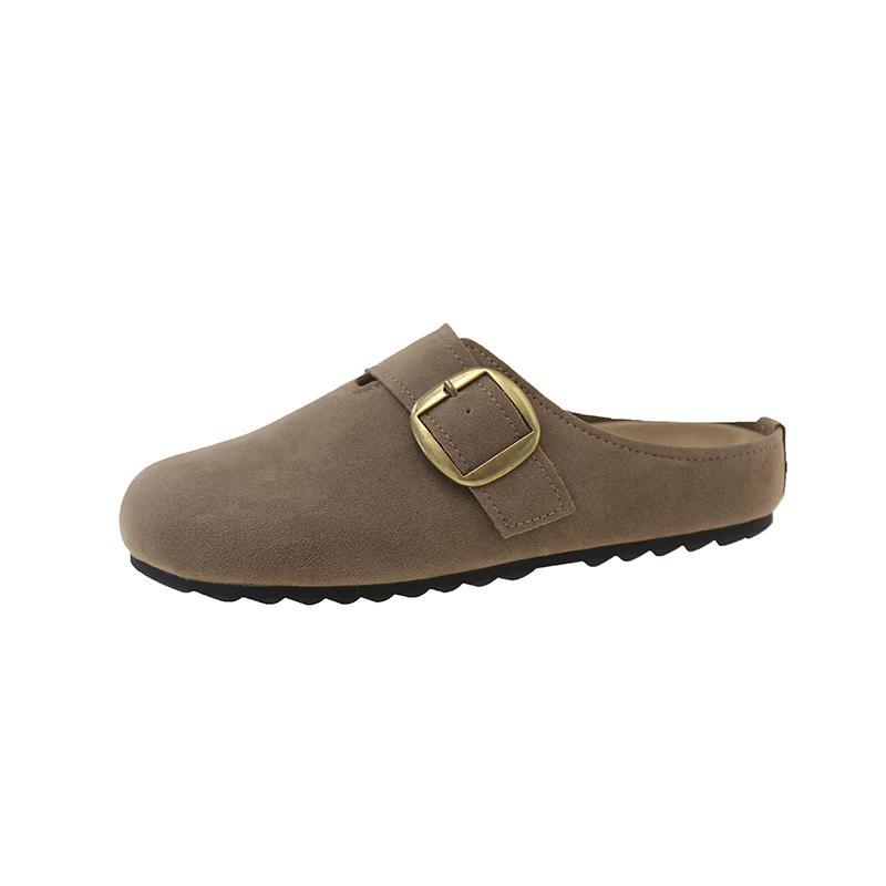 Mode 2025 Neue Damen Weichsohle Outdoor Tragbare Hausschuhe Halbslipper Flachkopf Bedeckt Sommer Retro-Stil Slipper